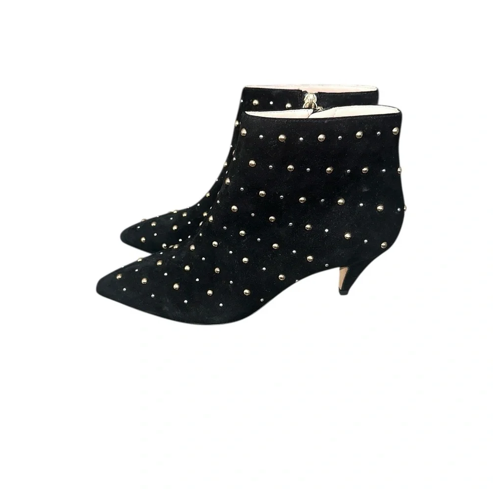 KATE SPADE‎ SUEDE Studded Black Ankle Boots WOMENS 8